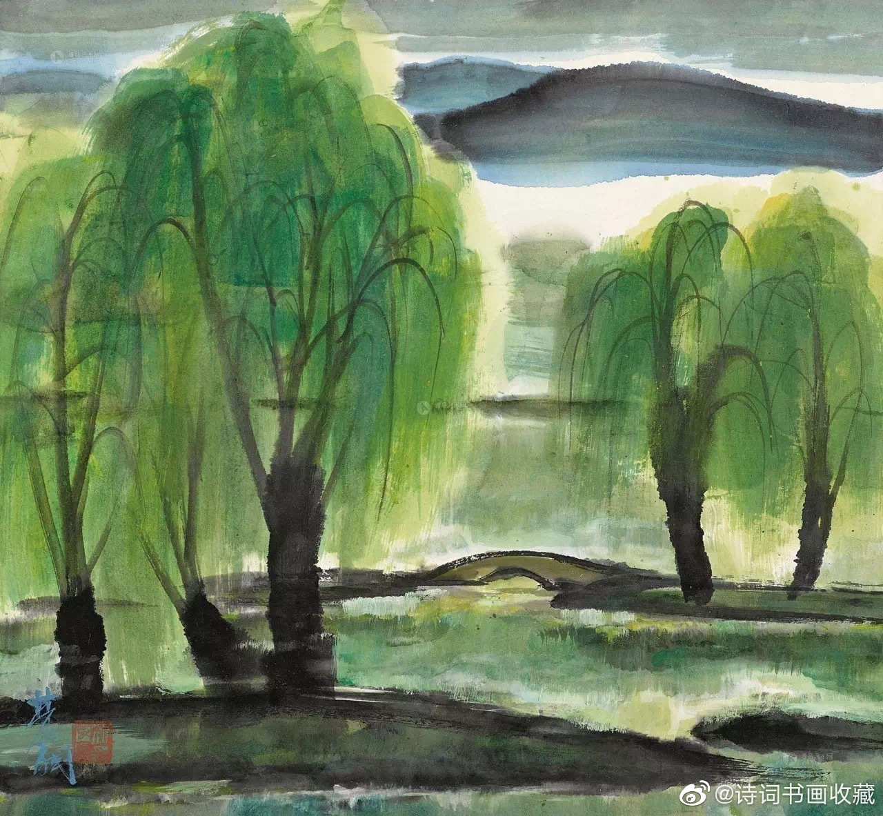 林风眠笔下的垂柳春风荡漾