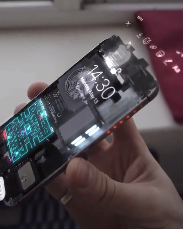 据说是未来iphone手机的全息显示概念效果非常科幻想要