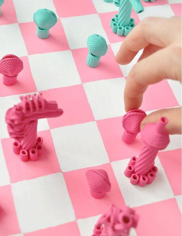 意大利面diy的国际象棋微博艺术