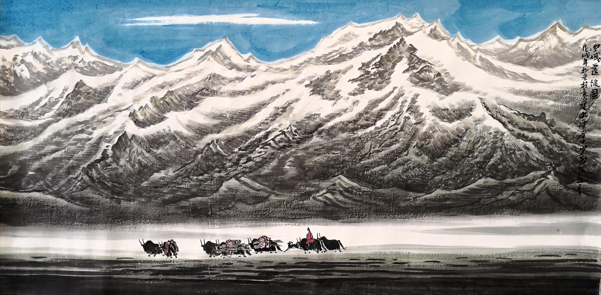 浑厚淳朴境界高远包少茂西部山水画作品