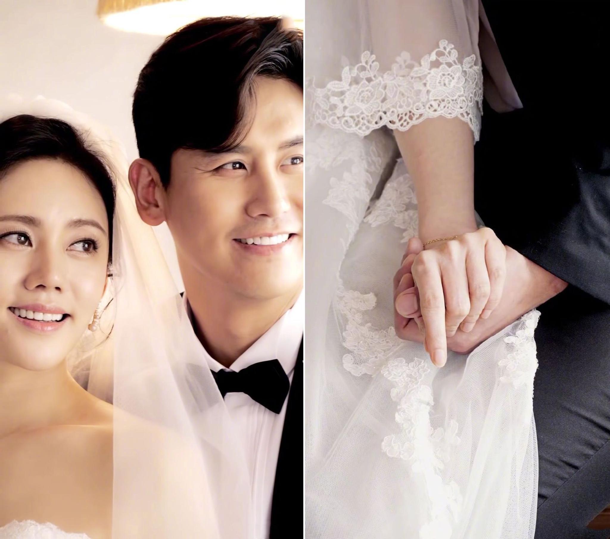 秋瓷炫韩式婚纱曝光,于晓光给老婆整理头发还献吻