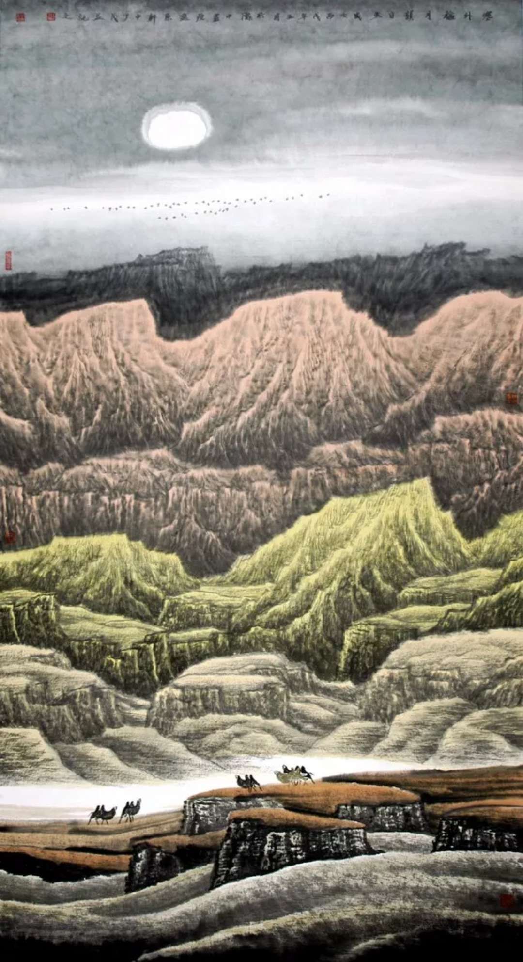 浑厚淳朴境界高远包少茂西部山水画作品