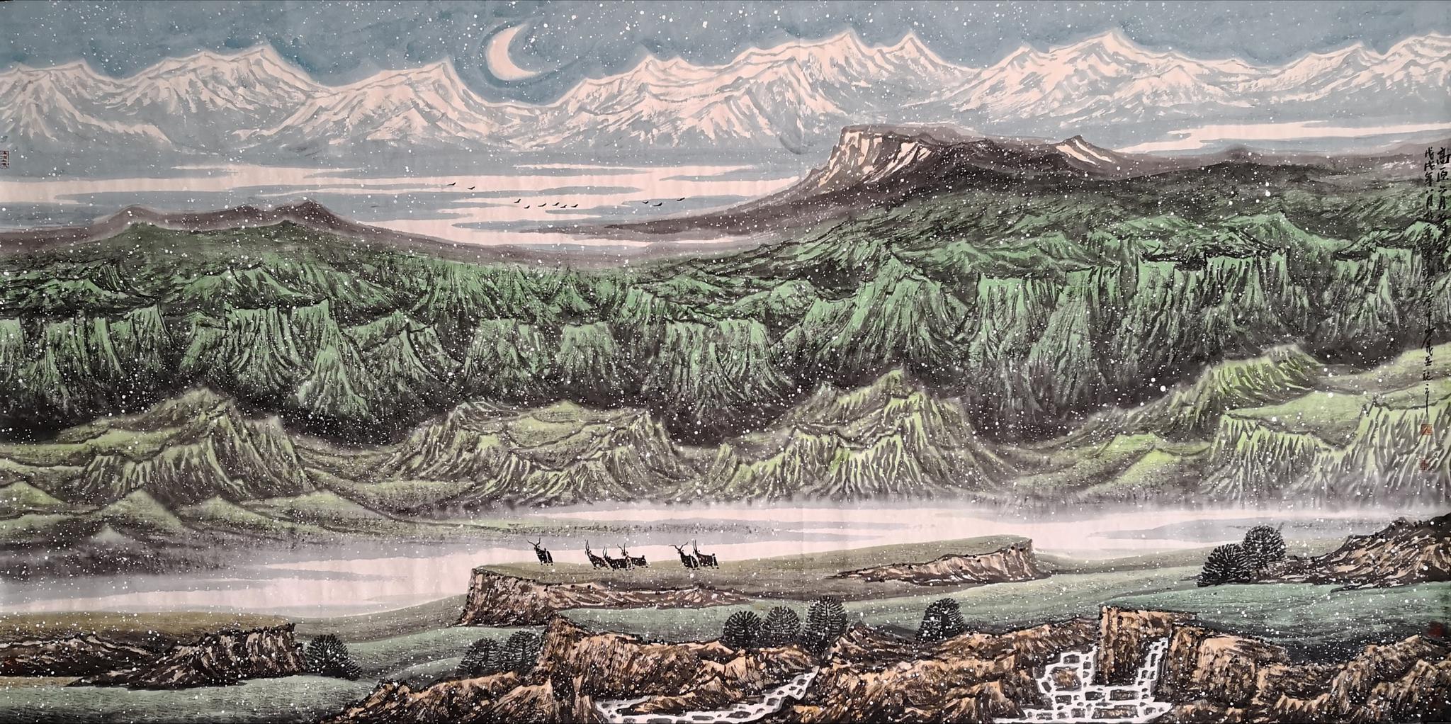 浑厚淳朴,境界高远——包少茂西部山水画作品|情致|笔墨|西域高原