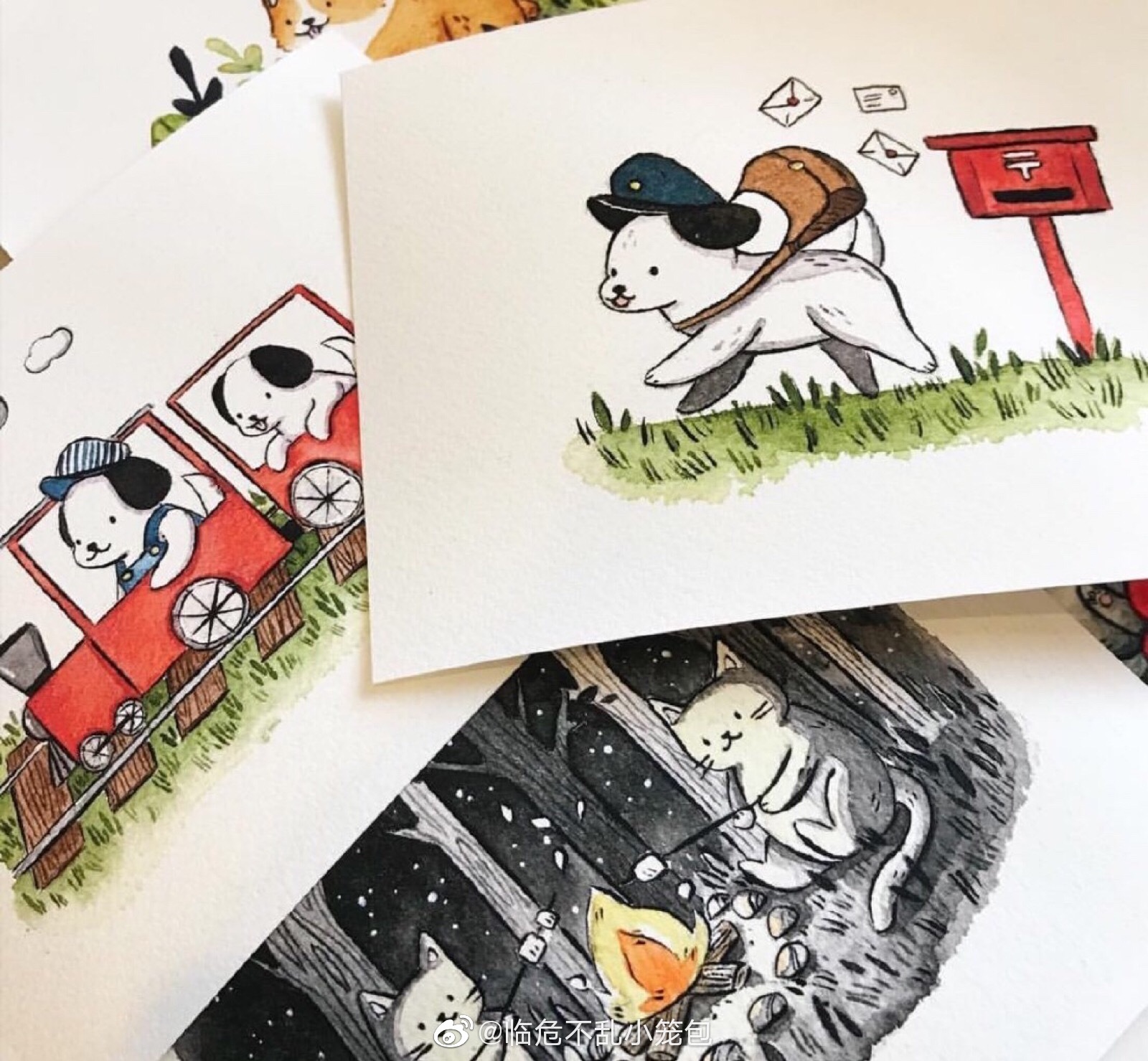 inkydiary水彩简笔画太可爱了存起来临摹