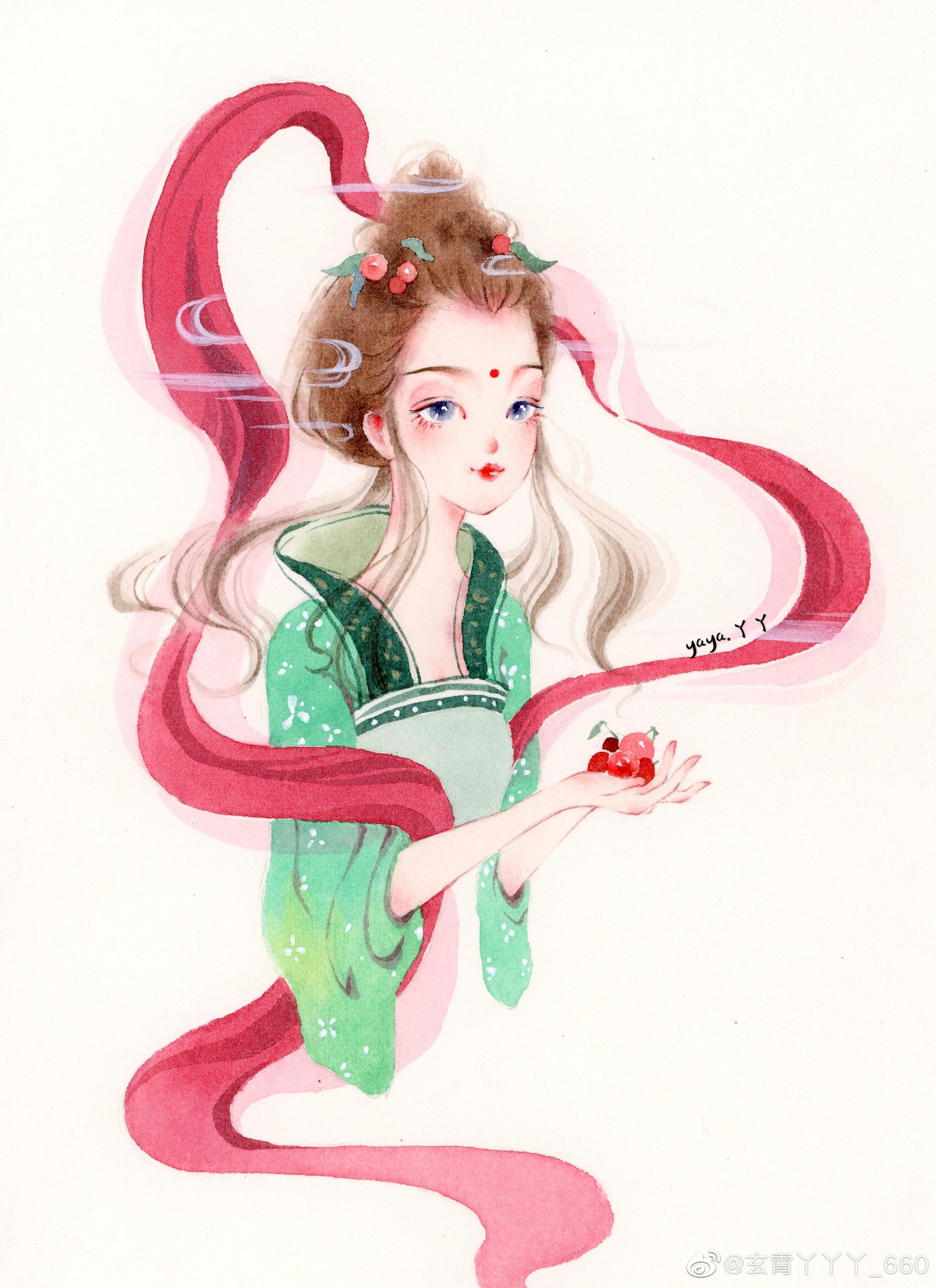 作者:@玄霄丫丫丫_660古风水彩人物上色_高清图集_新浪网