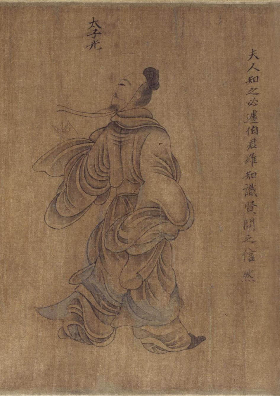 东晋 顾恺之《列女图卷(宋摹)》(局部),绢本,设色,纵