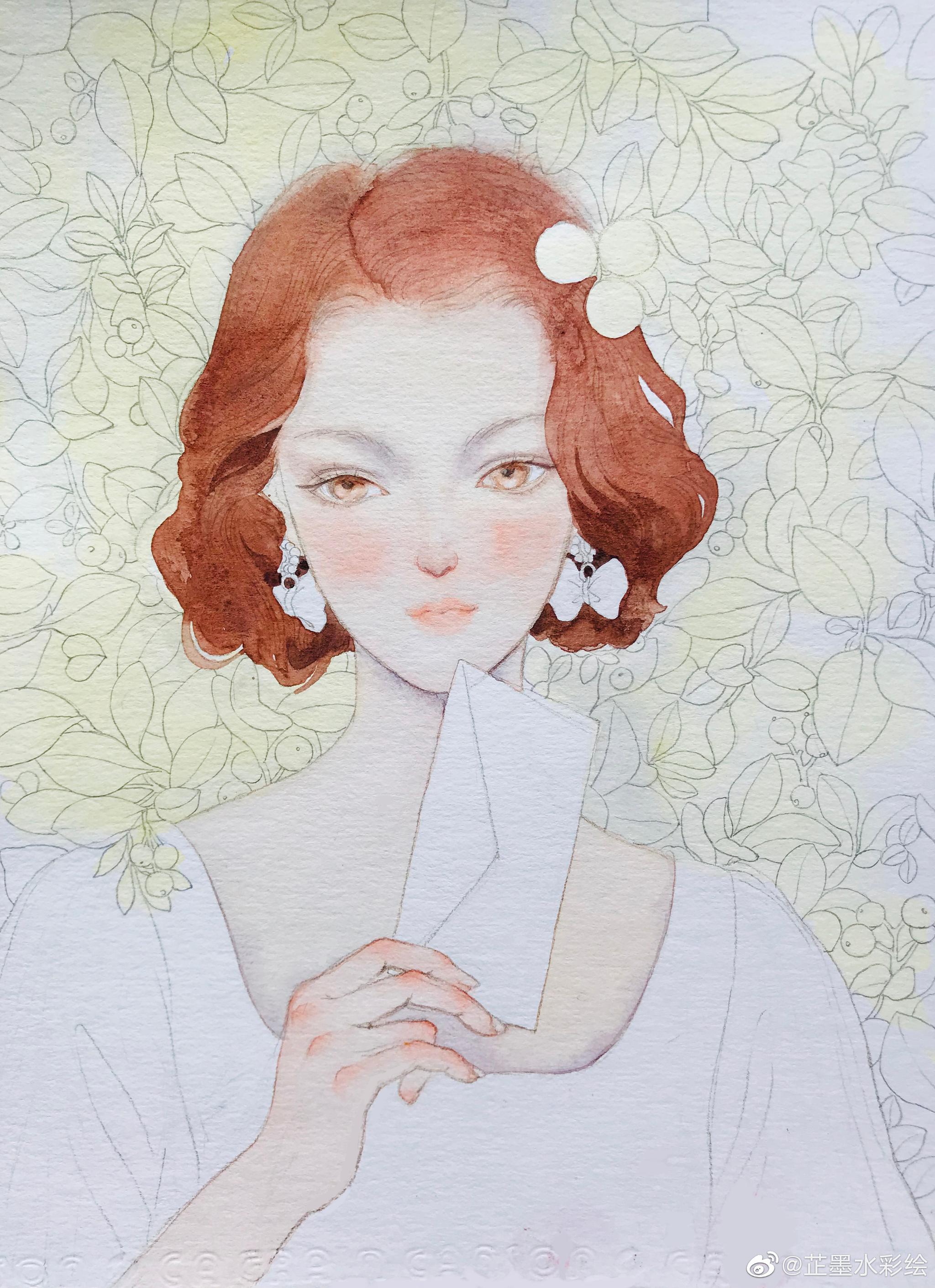 作者:@芷墨水彩绘纸:康颂300克中粗颜料:美利蓝笔:黑天鹅,蓝胖子,毛笔