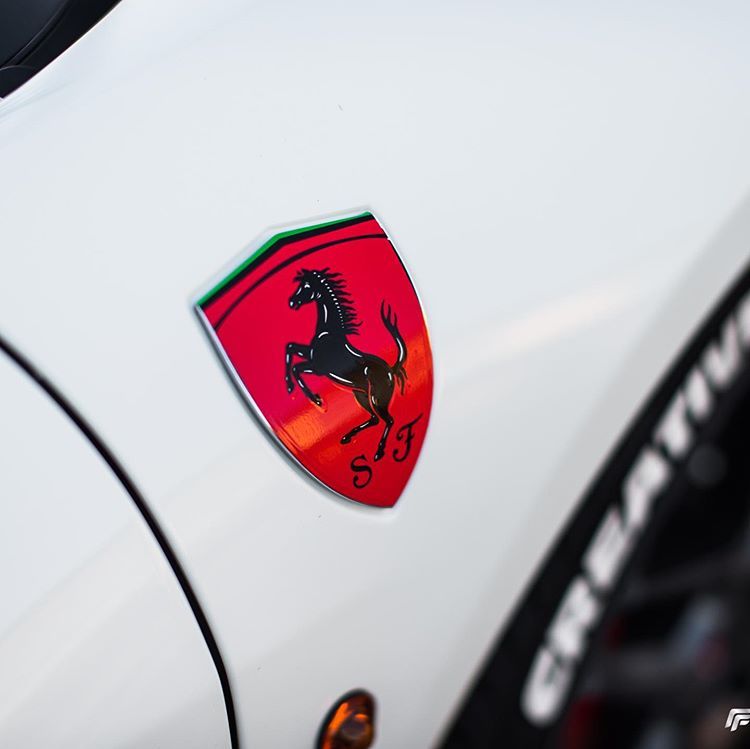 罕见红色跃马标志的法拉利!