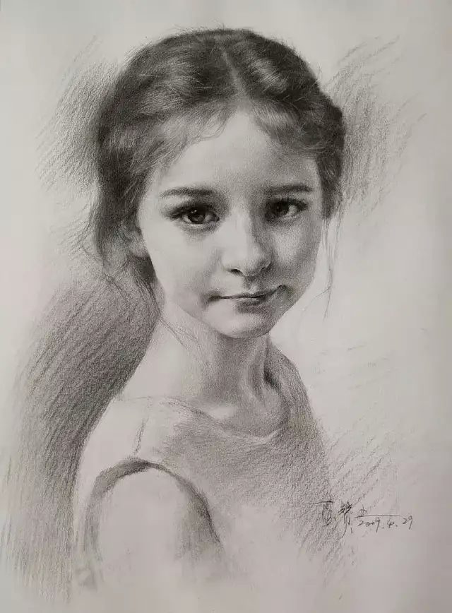 当代国画家徐鹤推荐写实素描彩铅人物肖像作品集锦