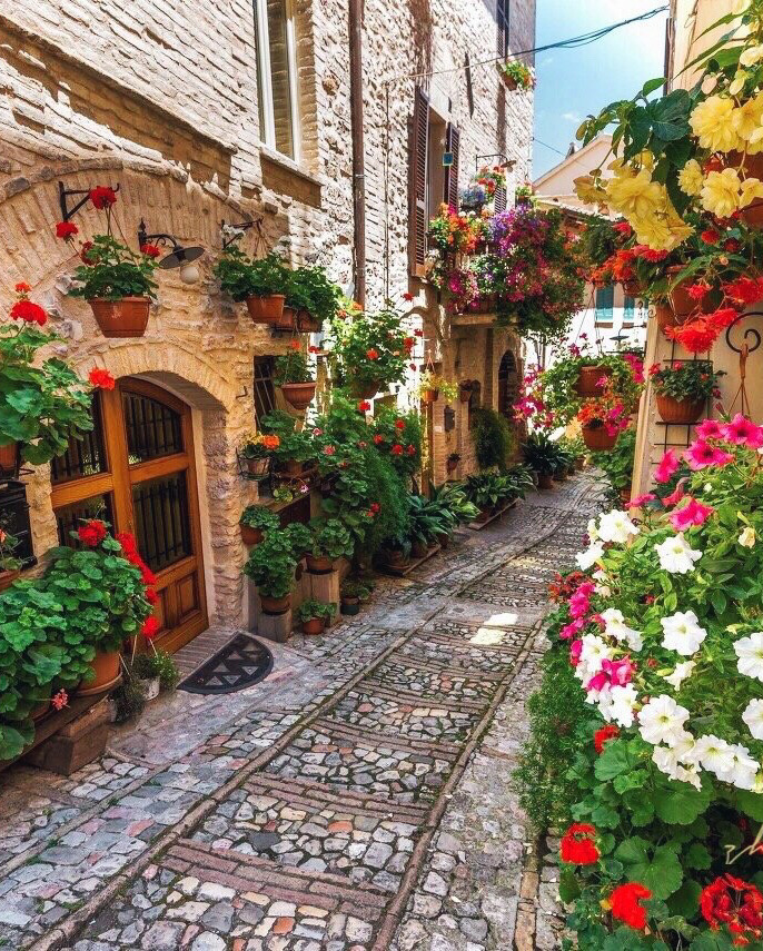 一生必去打卡的小镇|意大利-斯佩罗意大利鲜花小镇斯佩罗(spello)