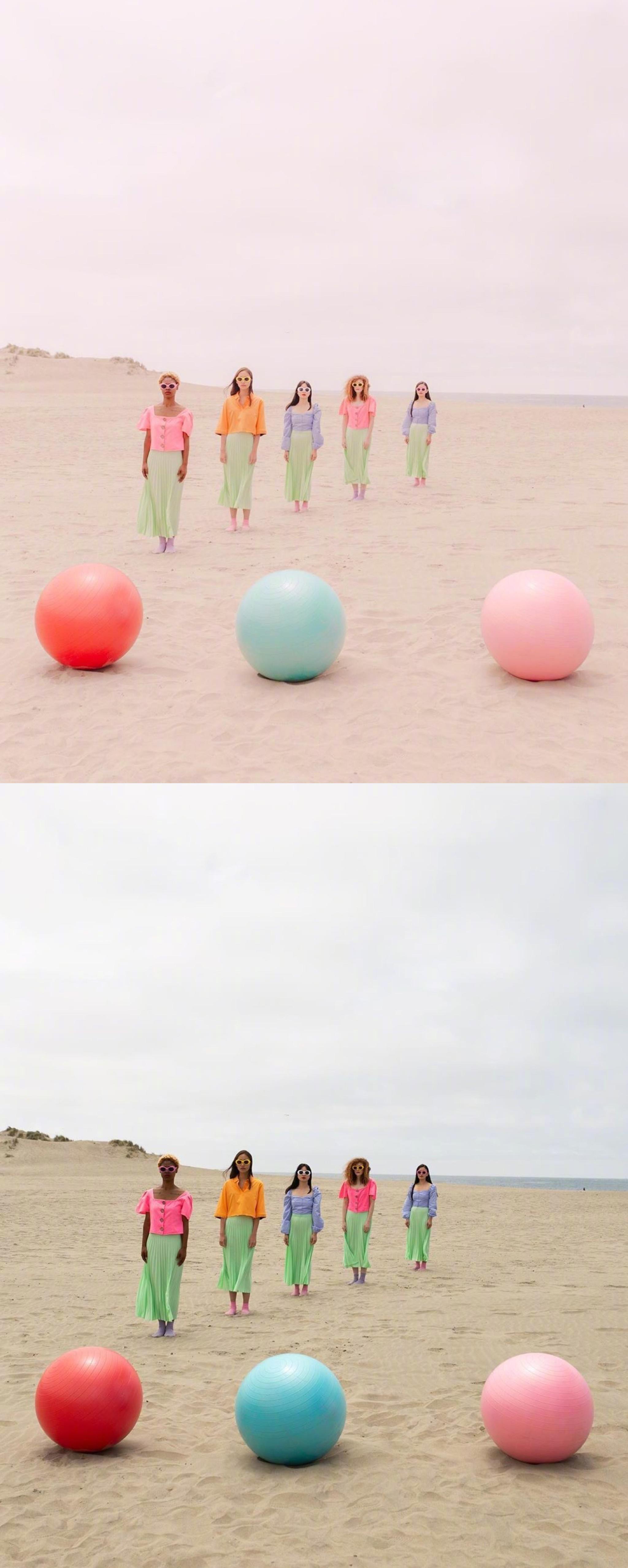 摄影师dianevilladsen的作品调色前后对比照糖果色ins