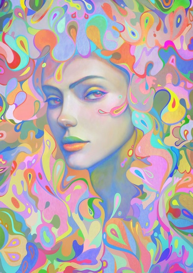 蒸汽波色彩风格艺术绘画作品艺术家 Christian Orrillo