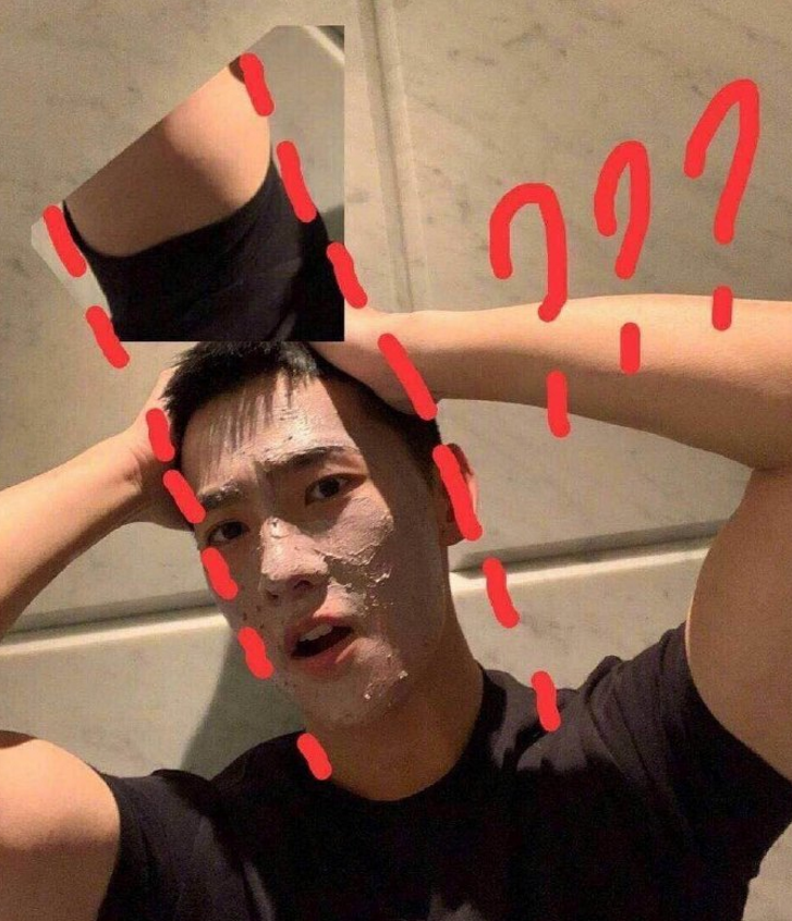 杨洋剪短发大变样凹造型满脸泥抢镜网友肱二头肌比脸宽