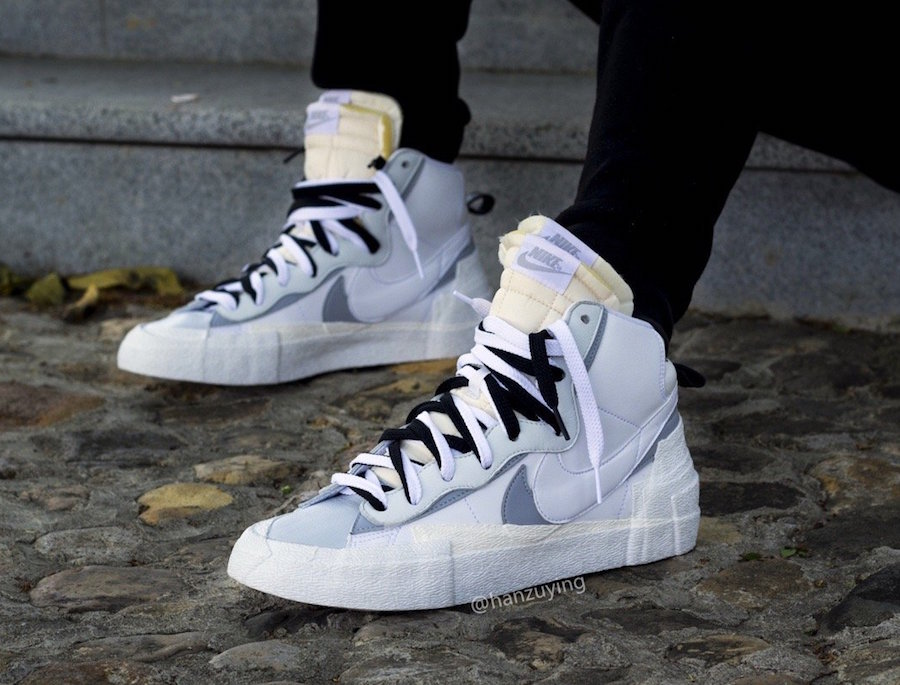 sacai x nike blazer mid 新配色|白灰|鞋面|鞋帶_新浪新聞