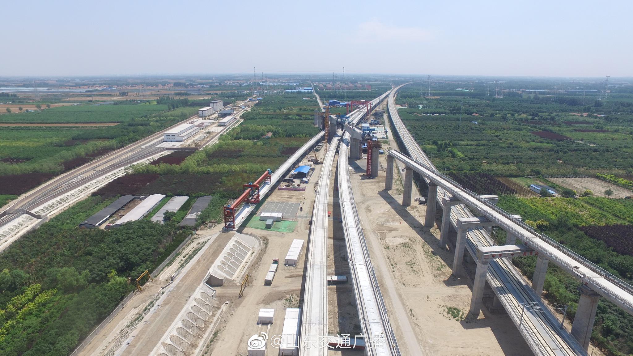 潍莱高铁首个标段箱梁架设全面完成