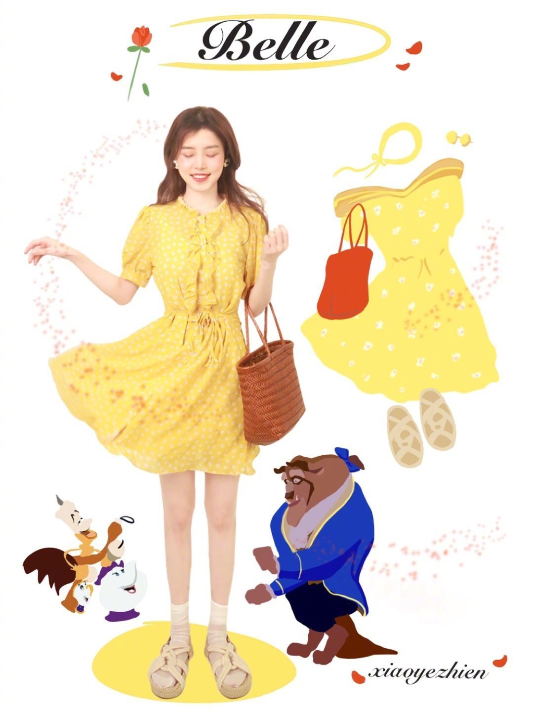 以迪士尼公主色彩搭配为灵感的夏日彩色穿搭