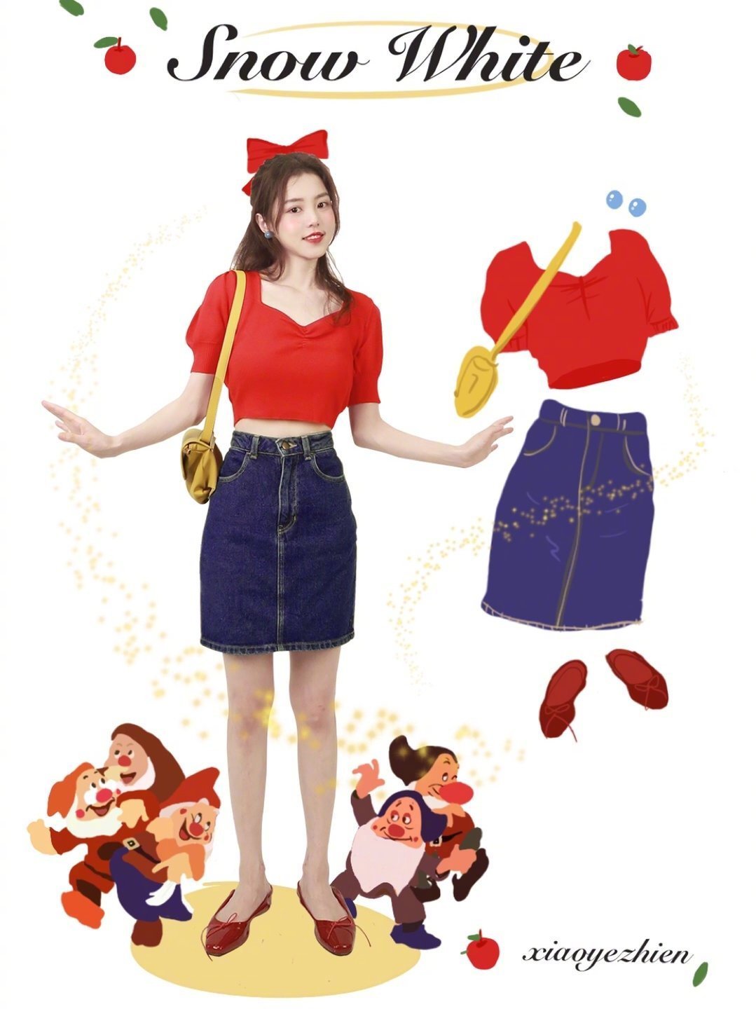 以迪士尼公主色彩搭配为灵感的夏日彩色穿搭