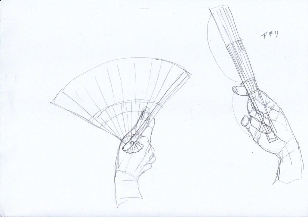 手拿扇子 团扇的动态绘画分享 画师 電気うなぎ