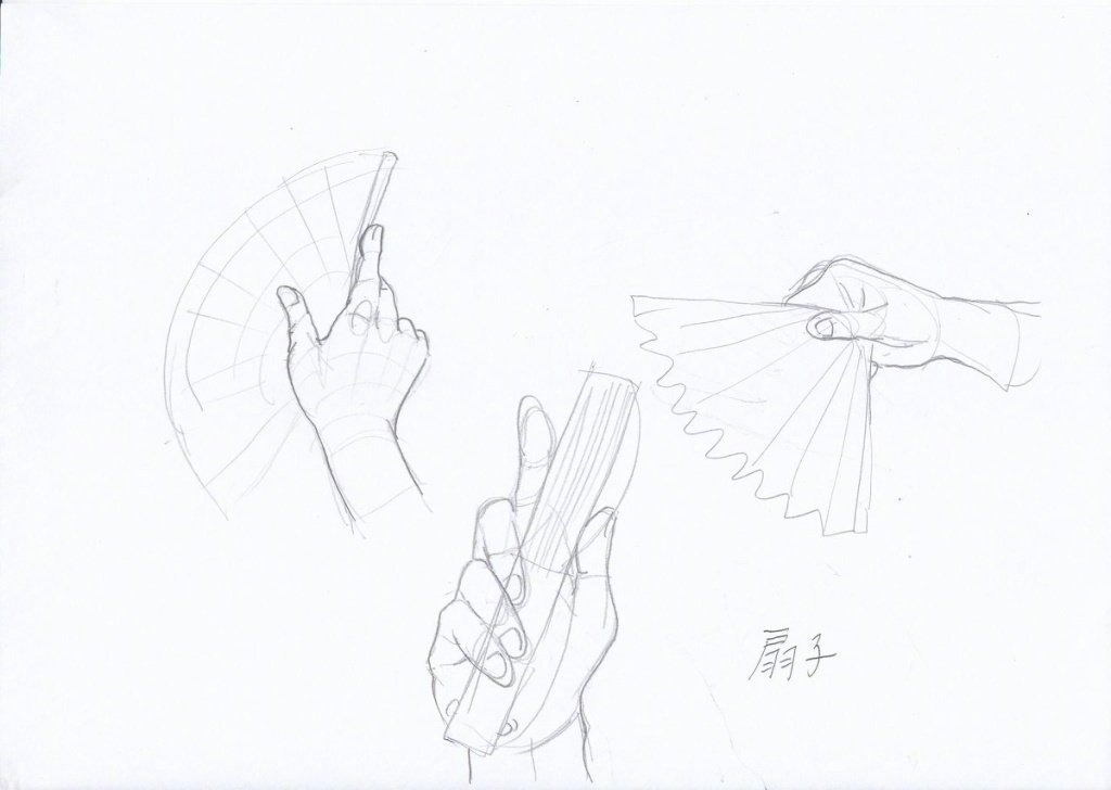 手拿扇子 团扇的动态绘画分享 画师 電気うなぎ