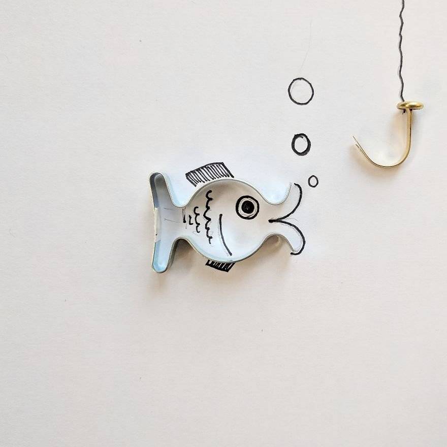 简笔画与实物的有趣结合by:andy kelly @微博艺术