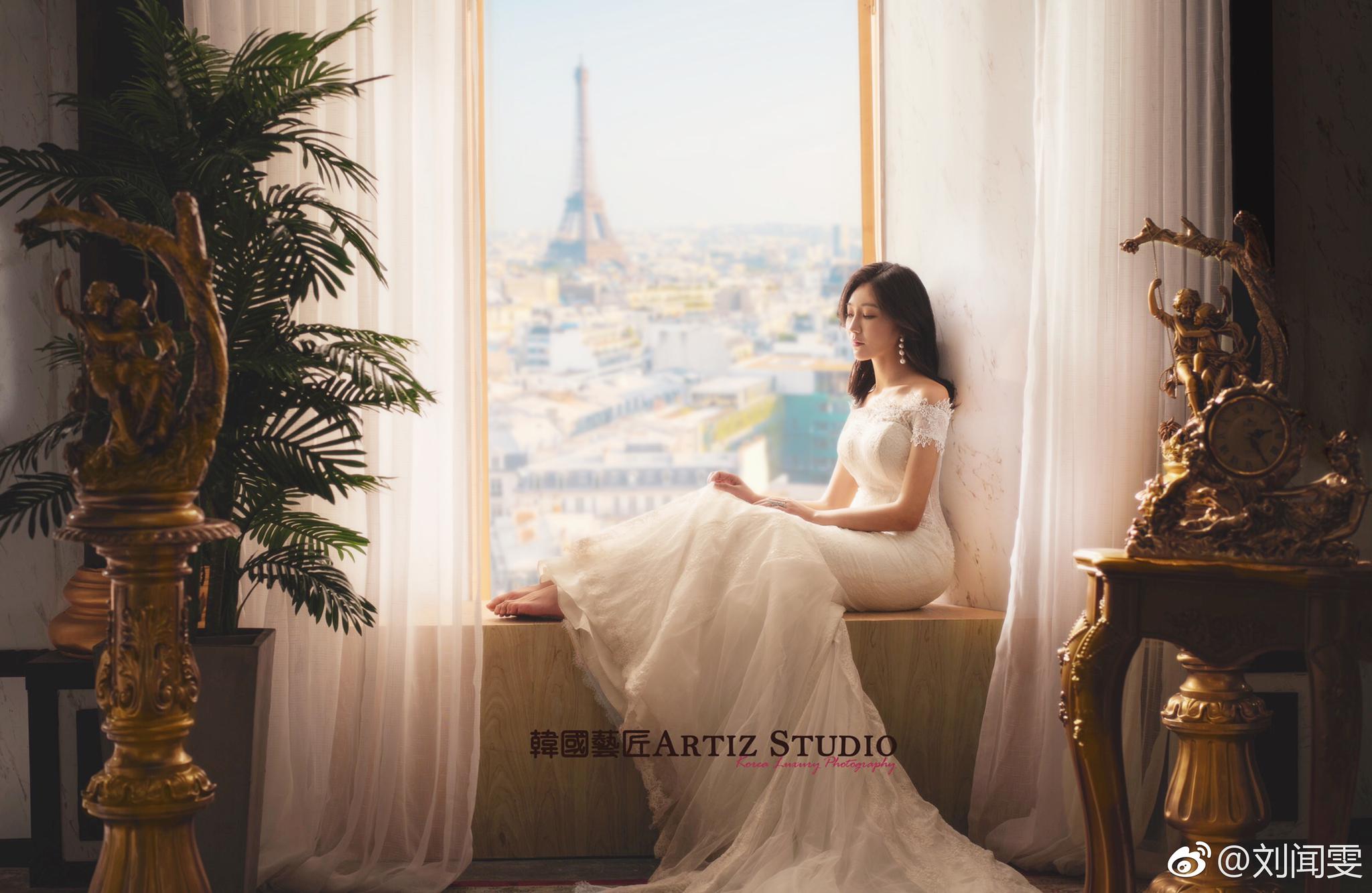 在北京韩国艺匠婚纱摄影拍摄了富察皇后的同款场景