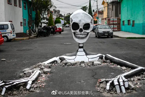 墨西哥街道上的"骷髅",既为了迎接亡灵节_高清图集_新浪网