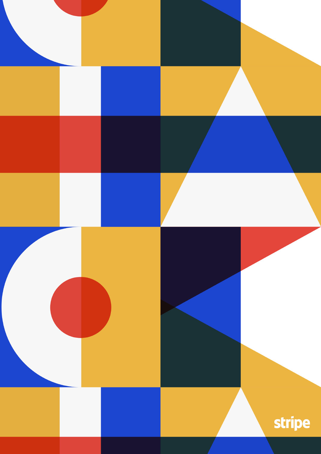 图案海报作品欣赏,矢量色块拼接