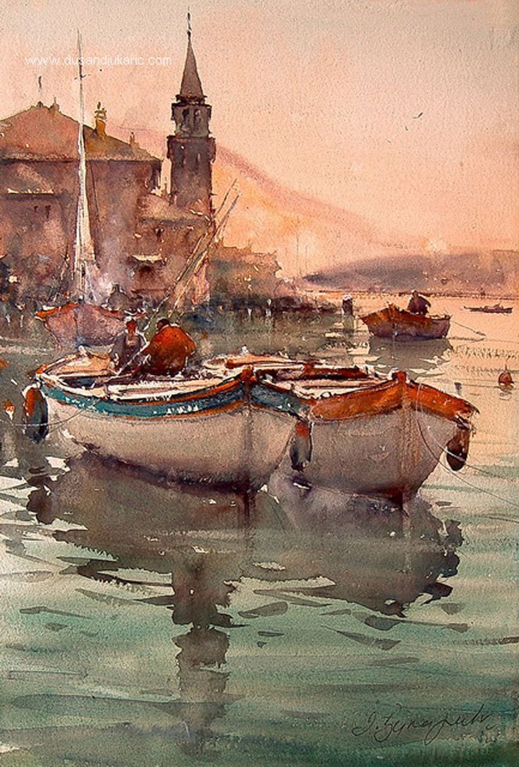 塞尔维亚艺术家 dusan.djukaric 水彩画作品