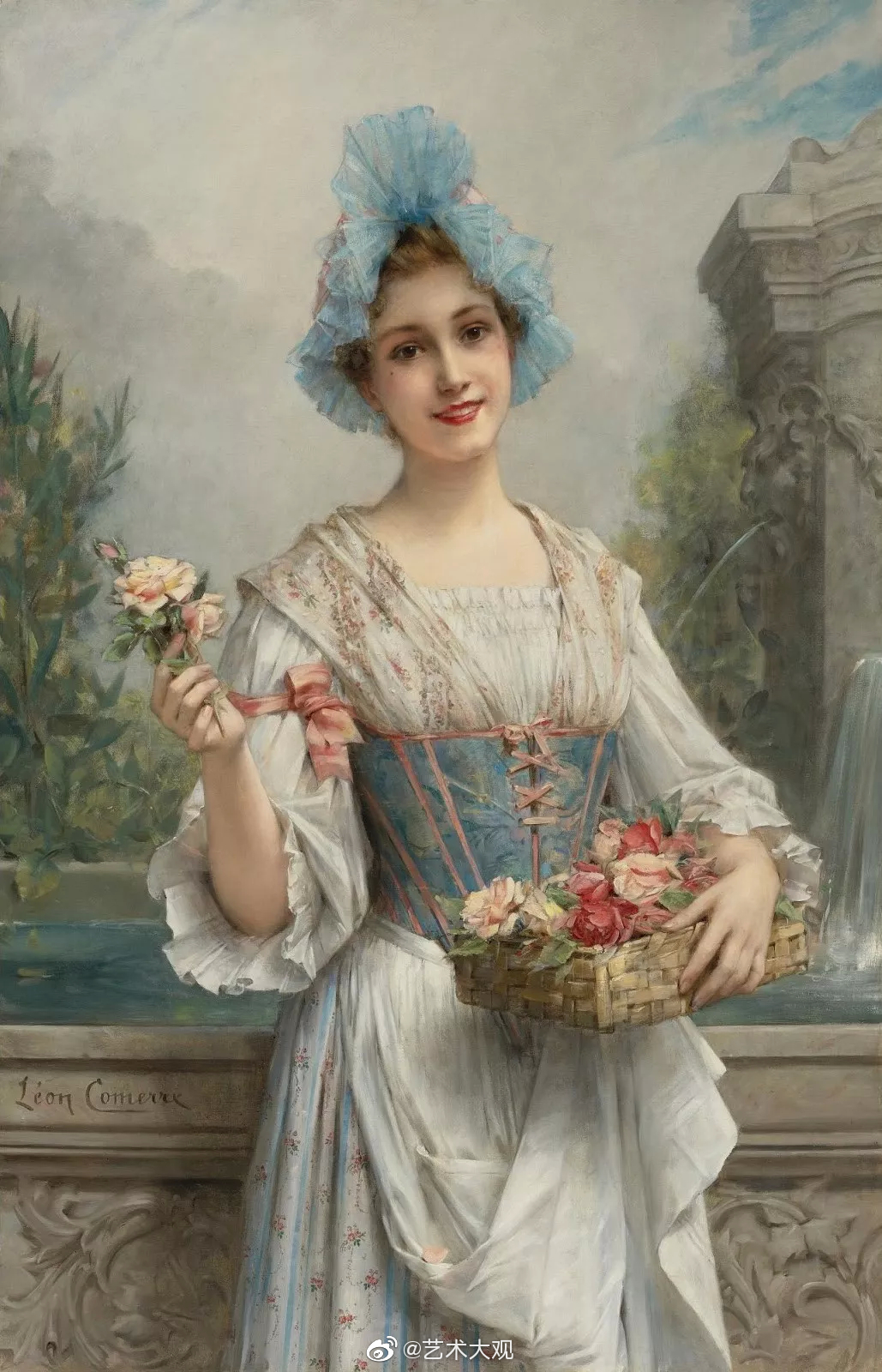 美丽女郎 | 法国学院派画家léon comerre人物油画-2léon franois co