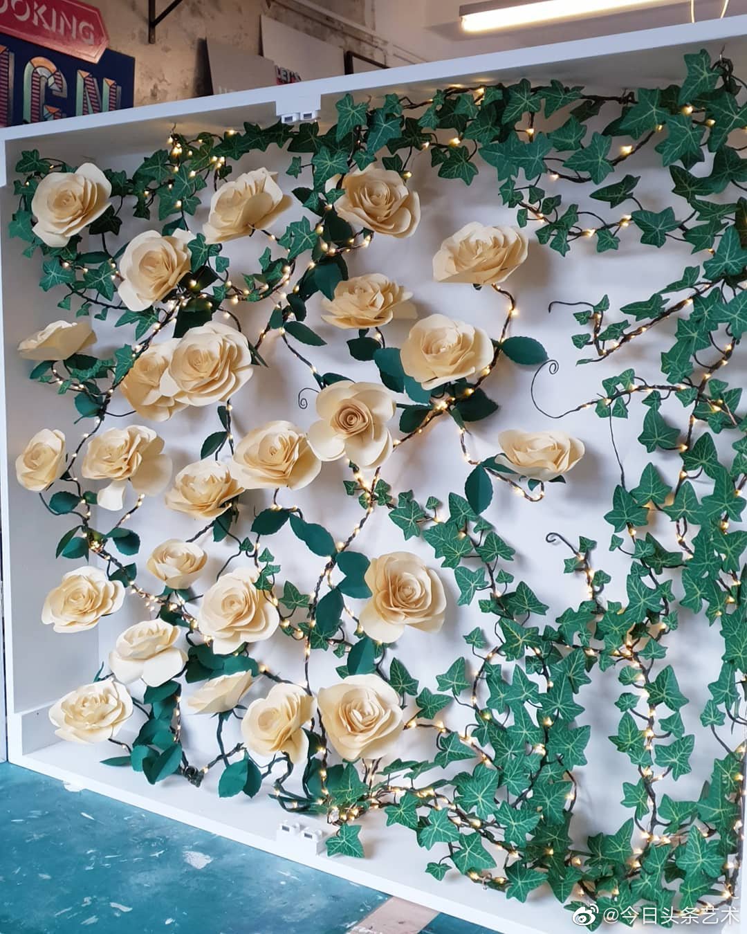 立体衍纸花卉背景墙