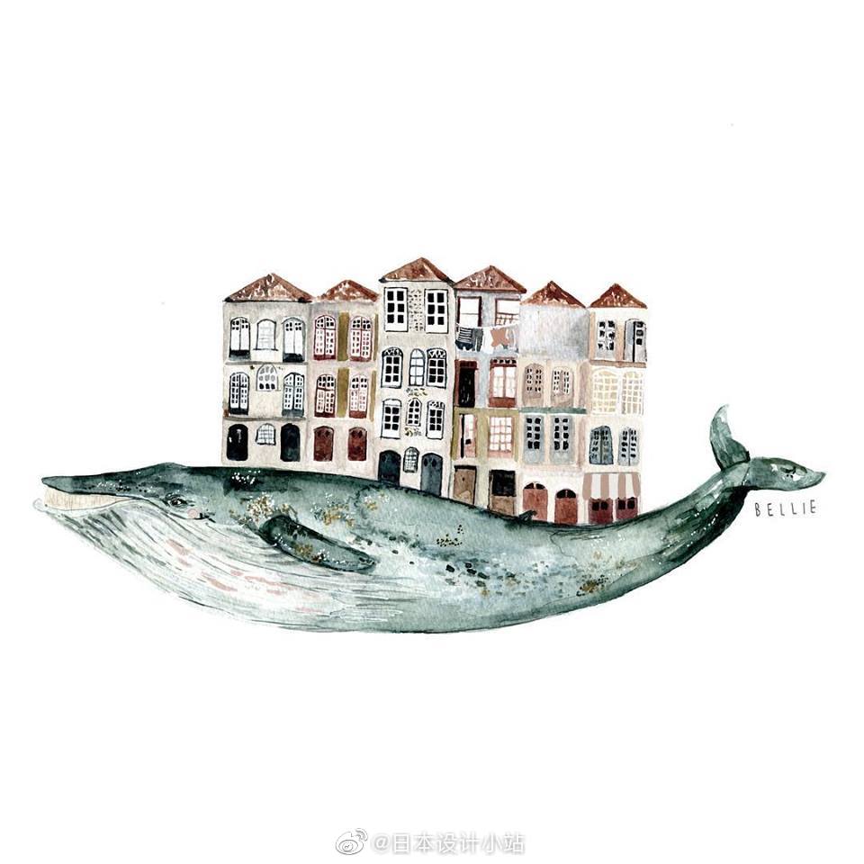 6/ 9插画师isabelle笔下的「鲸鱼岛」 677/ 9插画师isabelle笔下的