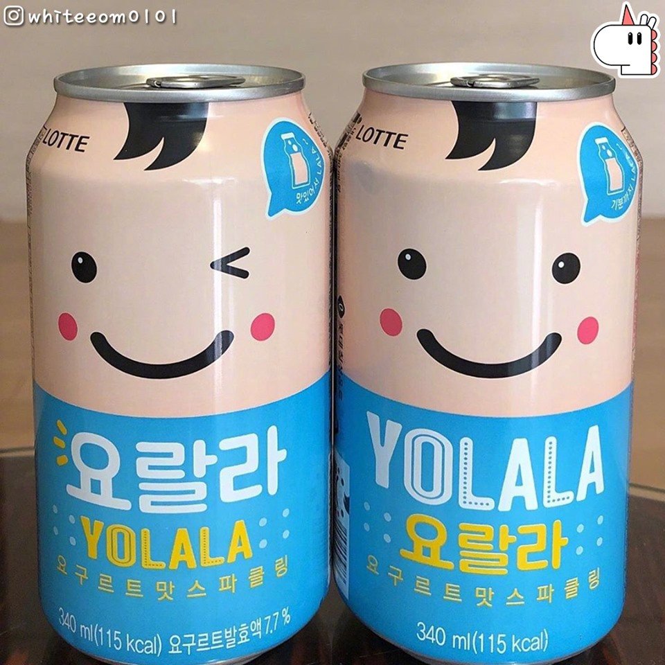 韩国乐天推出了新款饮料~yolala乳酸菌气泡水~有罐装和瓶装两种