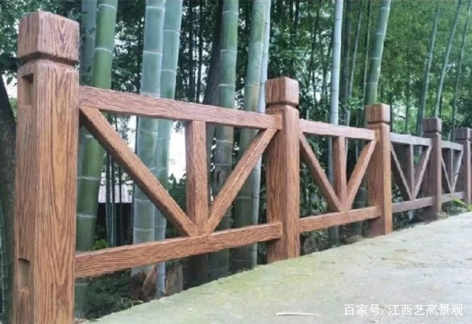 仿木栏杆建造过程,仿树围栏仿竹栏杆厂家,河堤水泥护栏预制栏杆