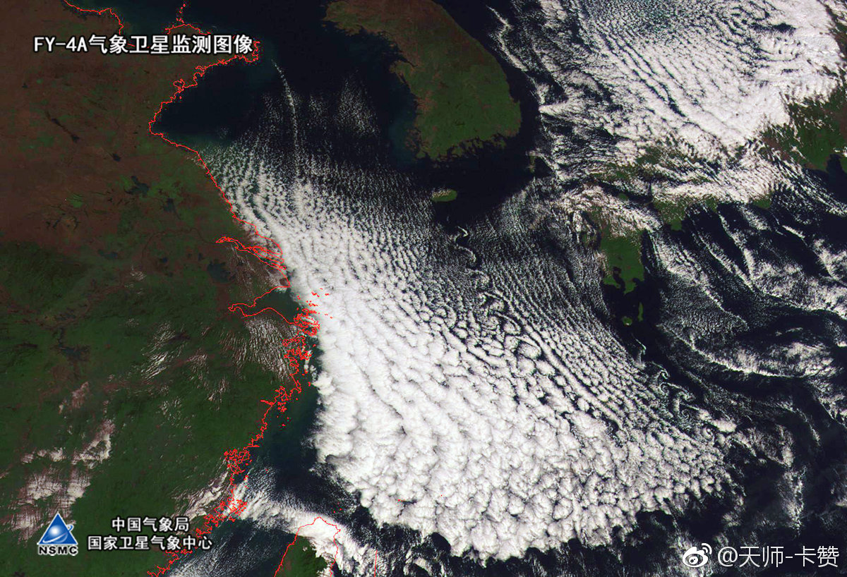 大自然太神奇气象卫星监测到卡门涡街现象
