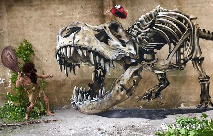 手绘丨2019年最酷炫的3d墙绘,太真实了吧!看的我直想躲着走