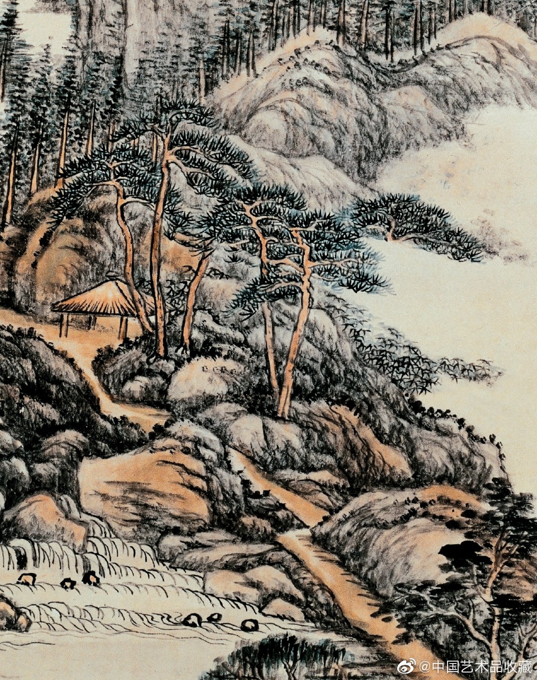 清 张宗苍 《山水图》|山水图|张宗苍|设色_新浪新闻