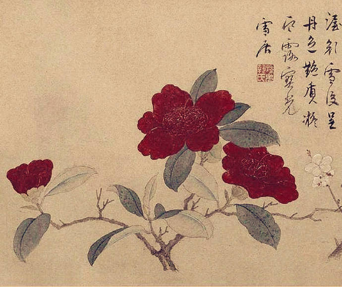明·孙克弘《百花图卷》纸本设色,27×532.5cm,北京故宫博物院藏