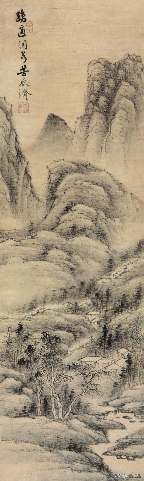 松溪幽居清石涛山水画欣赏