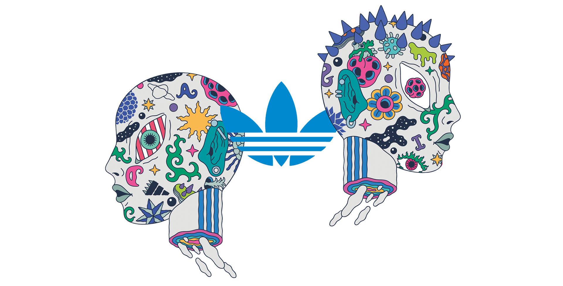 来自插画师 sangho bang 为运动品牌adidas创作的艺术作品