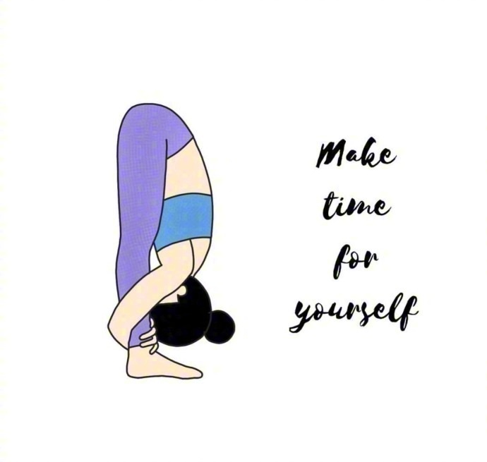 可以做手机屏保的可爱瑜伽卡通图