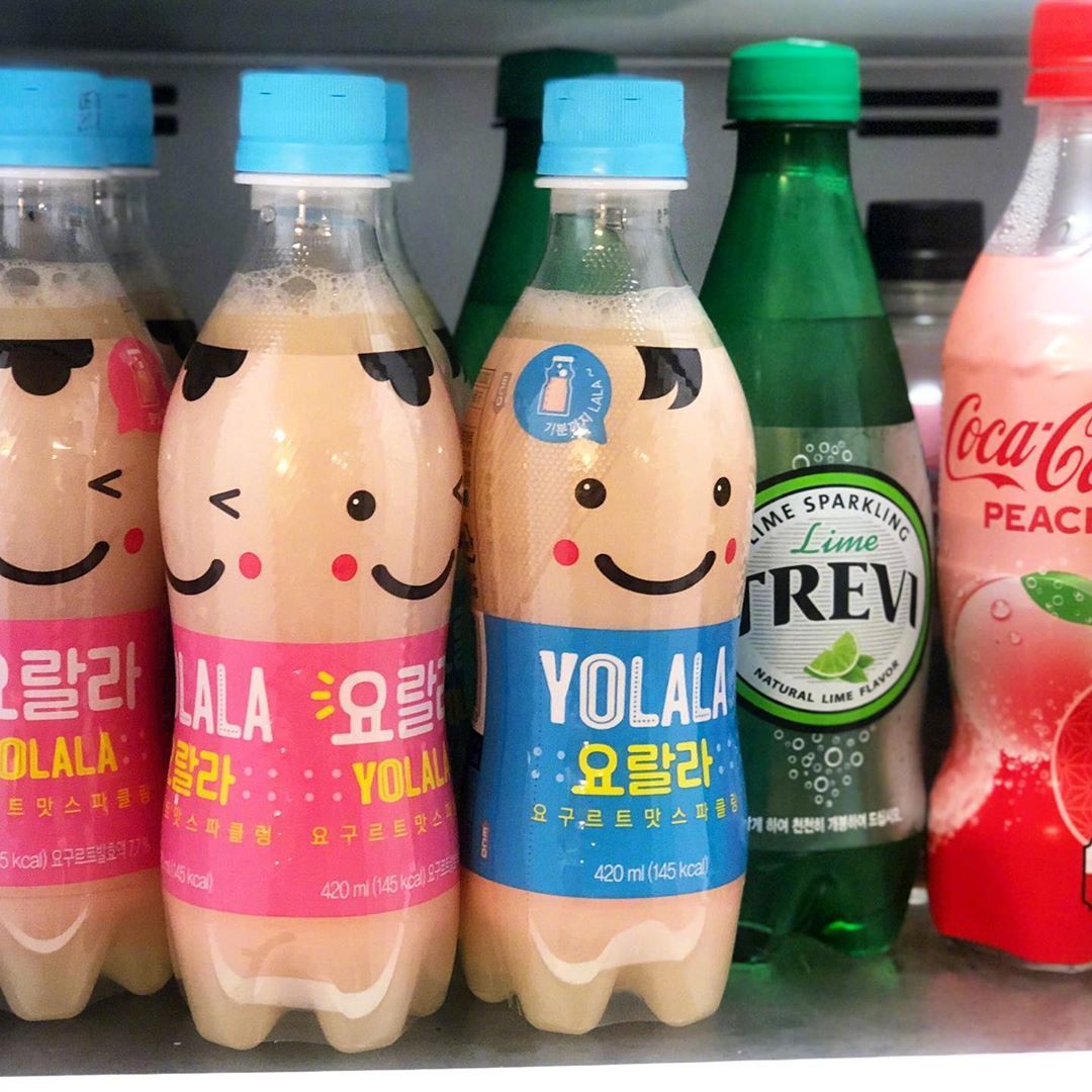 韩国乐天推出了新款饮料~yolala乳酸菌气泡水~有罐装和瓶装两种