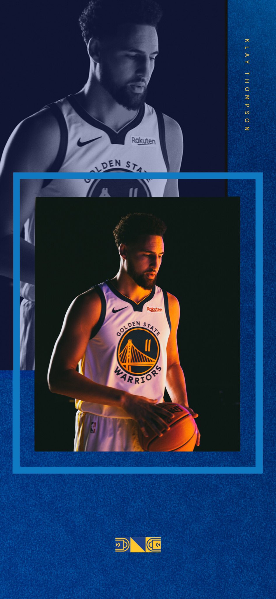 勇士官方分享的手机屏保壁纸,库里 拉塞尔 汤普森 ,新的浪花兄弟