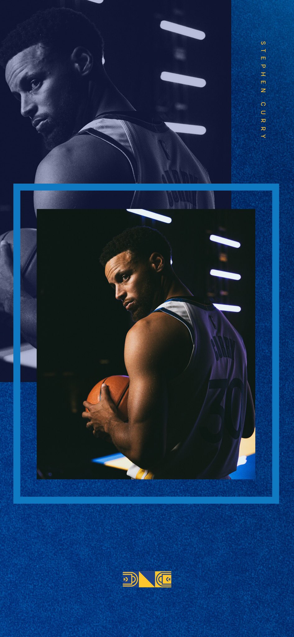 勇士官方分享的手机屏保壁纸,库里 拉塞尔 汤普森 ,新的浪花兄弟