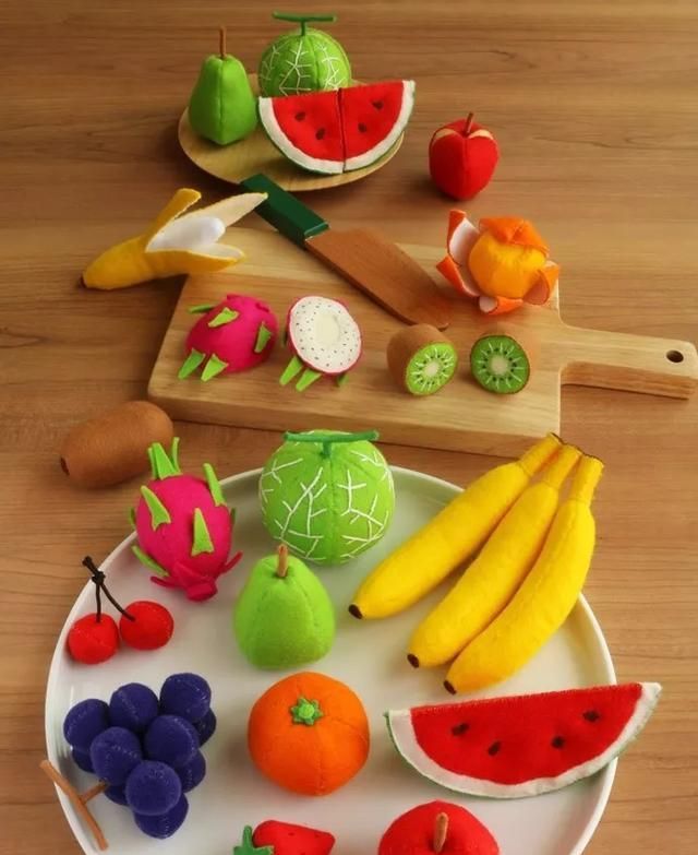 不织布手工蔬菜园再也不怕孩子没玩具了水果切切乐也能做