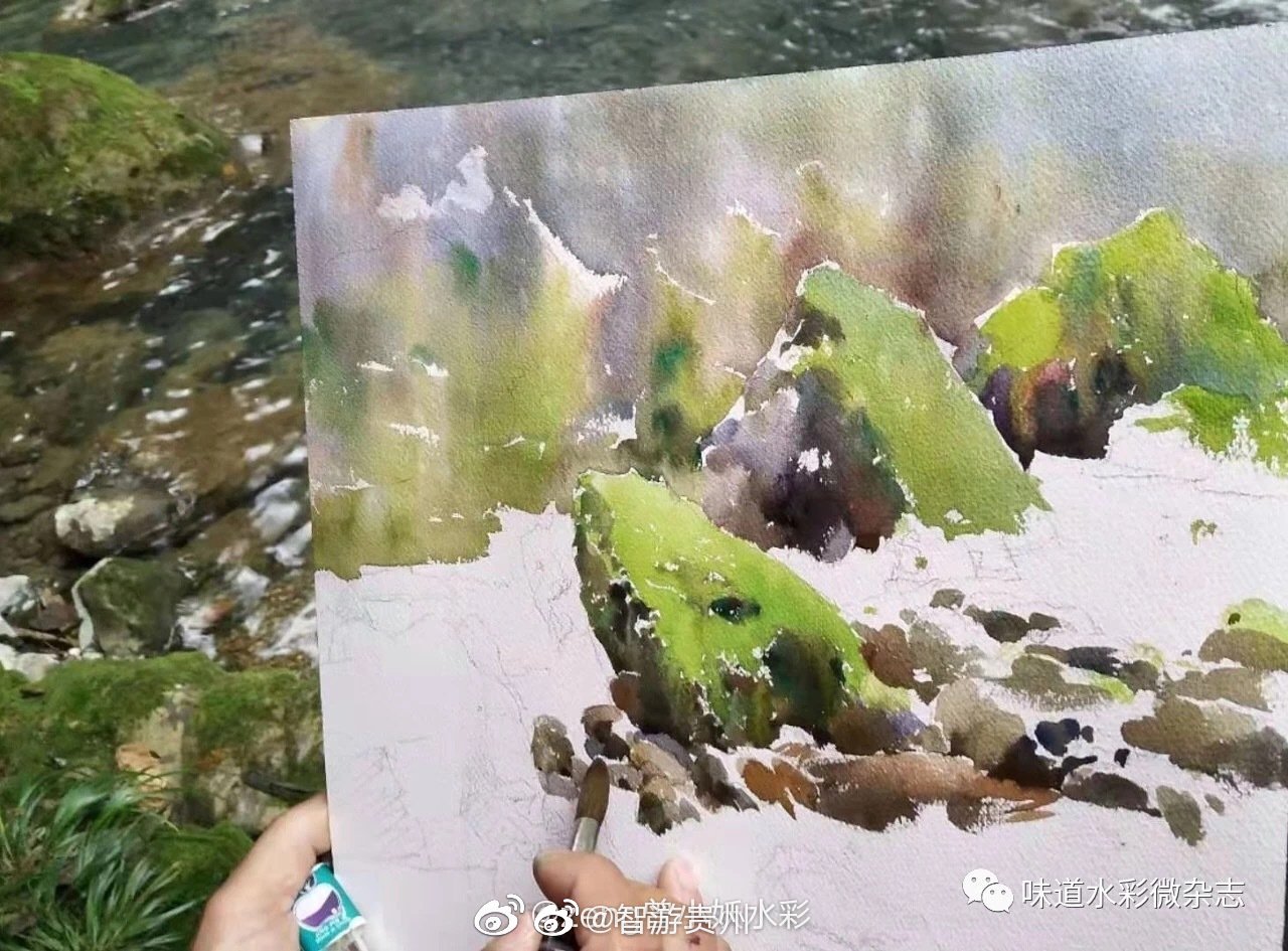 写生61画面的取舍分享一组马百齐老师贵州荔波小七孔桥景区写