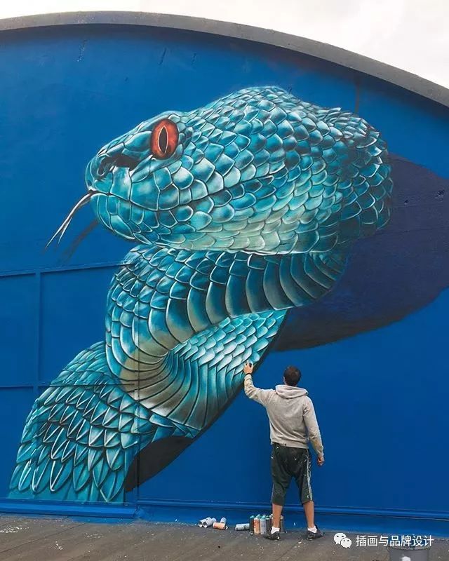 手绘丨2019年最酷炫的3d墙绘,太真实了吧!看的我直想躲着走