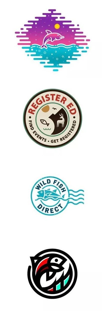 分享一个比较全面的各类鱼logo的设计案例