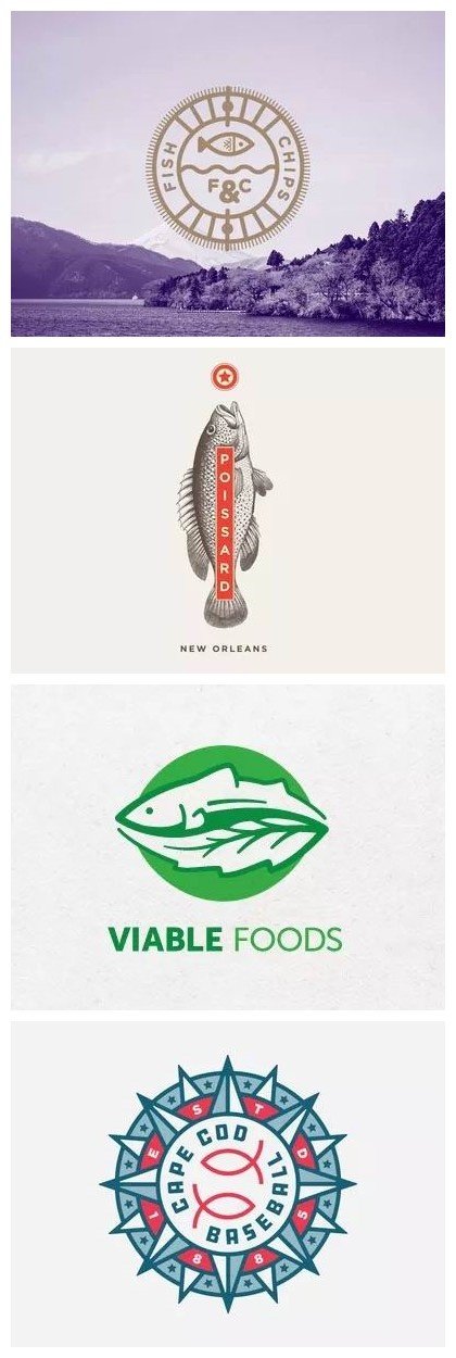 分享一个比较全面的各类鱼logo的设计案例