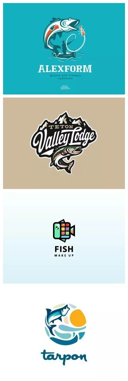 分享一个比较全面的各类鱼logo的设计案例