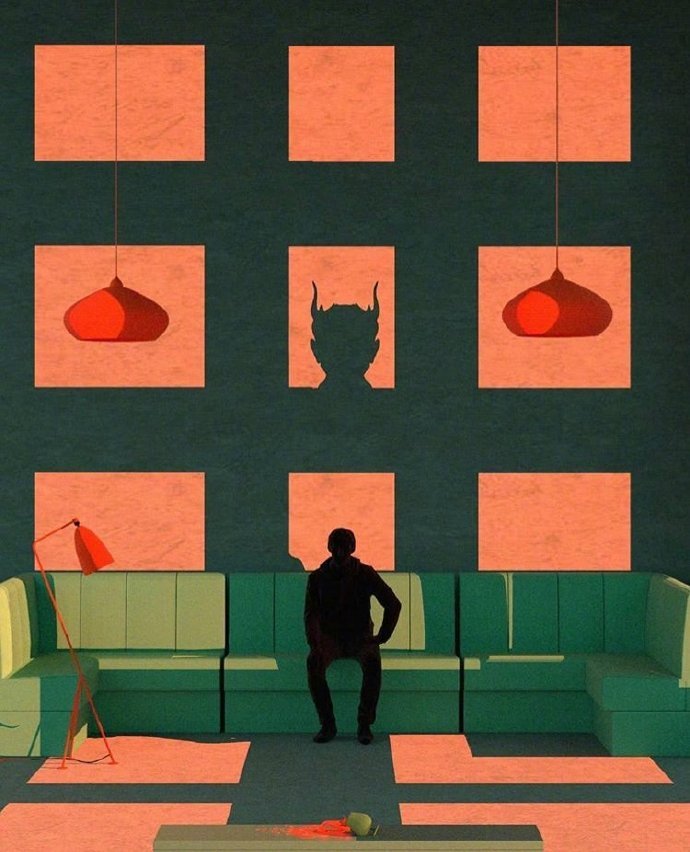 诗意色彩的复古未来主义插图tishkbarzanji